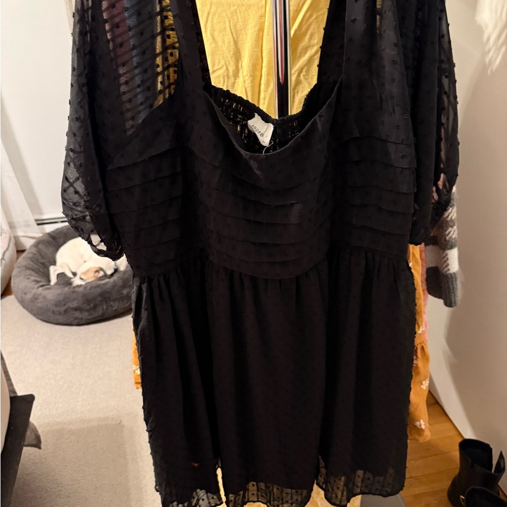 Andree Black Textured Dress